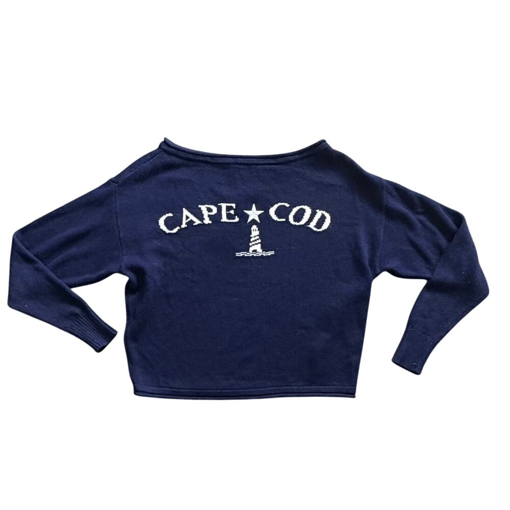 Wild Fable Cape Cod Blue Long Sleeve Knit Sweater Lighthouse Size XXS NWT